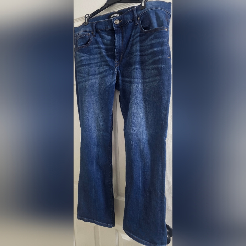 Women's Express Barely Boot Mid Rise Jeans (Size: 14S)